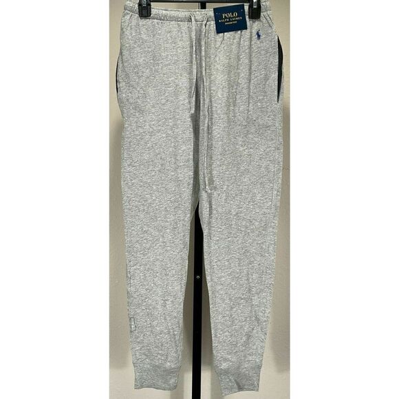 Polo Ralph Lauren P354 Men Sz L Heather Gray 100% Cotton Jogger Lounge Pants $50 - Picture 1 of 4